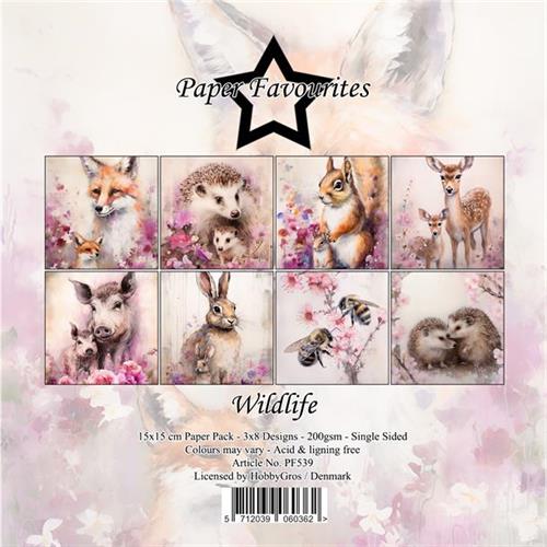Paper Favourites Wildlife 24 ark 15x15cm 200g